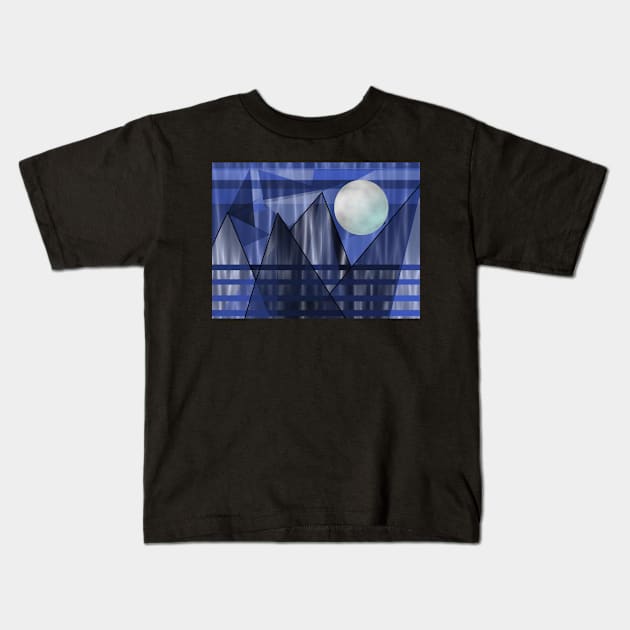 MOON Over the Mountains Kids T-Shirt by SartorisArt1